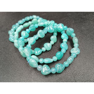 สร้อยข้อมือคริสตัล รูปหัวใจ ม้าลายธรรมชาติ amazonite