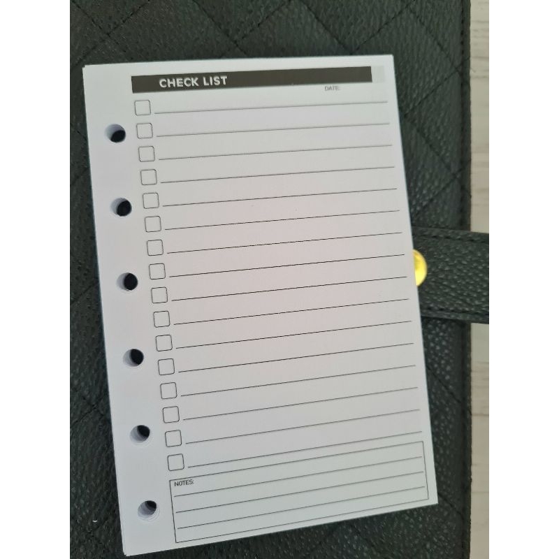 A6/A7 CHECKLIST 6 RING PLANNER INSERT REFILL
