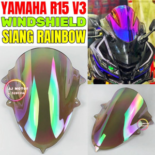 R15 V3 BUBBLE WINDSHIELD RAINBOW 35 ซม. น็อตสกรูกระจกบังลม YAMAHA ฝาครอบไฟหน้า LAMPU DEPAN CERMIN SKRU