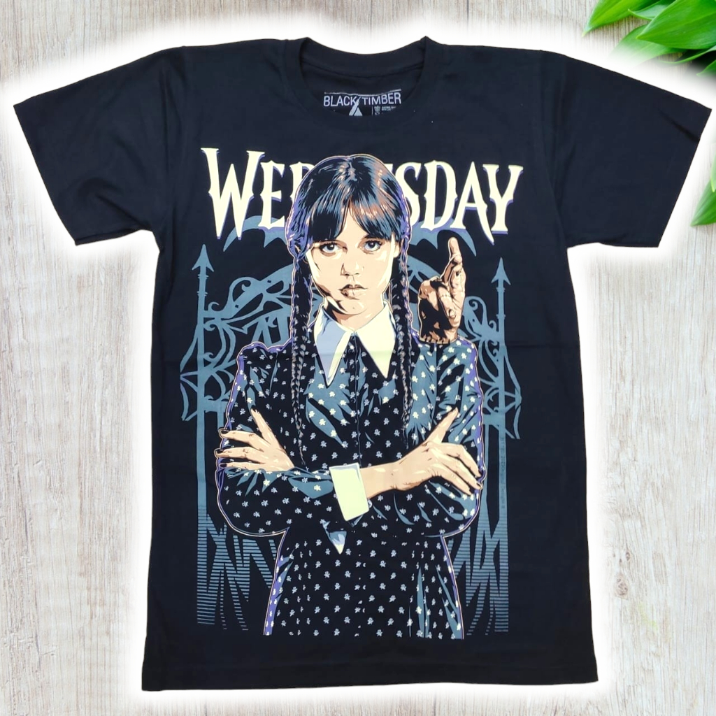 เสื้อยืด Wednesday Addams Black Timber