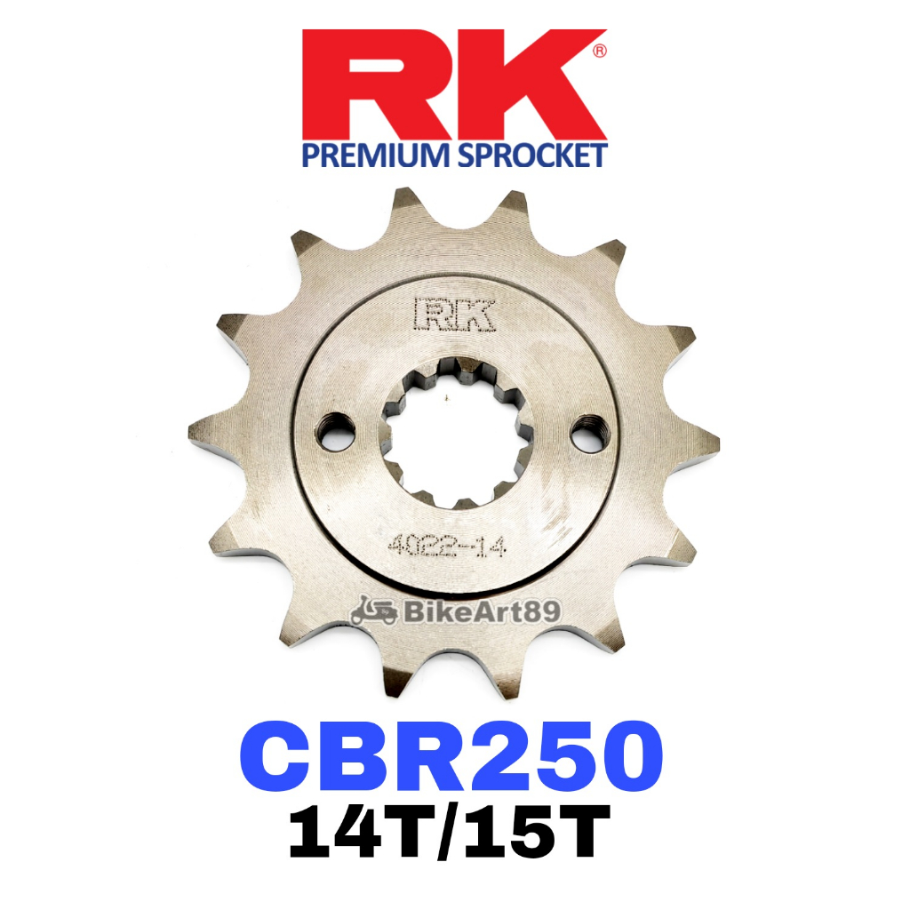 RK เฟืองสเตอร์หน้า Honda CBR250 14T/15T Premium Sprocket Depan CBR 250 อุปกรณ์เสริมอะไหล่ CB250R CB2