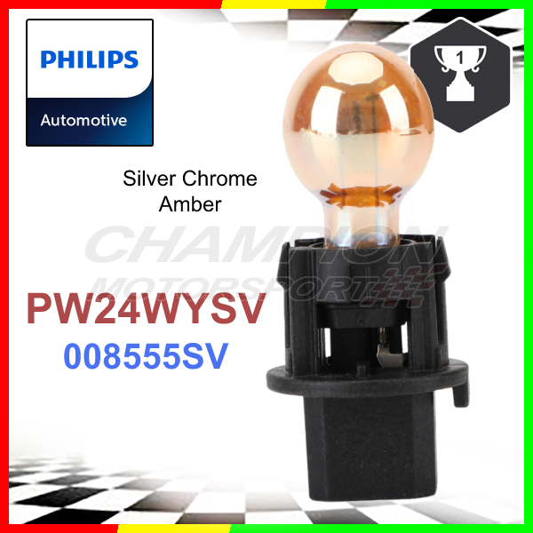1x สําหรับ Philips พร้อมซ็อกเก็ต PW24WYSV 008555SV 12V24W หลอดไฟสีเหลืองอําพัน Turn Singal Light Gen