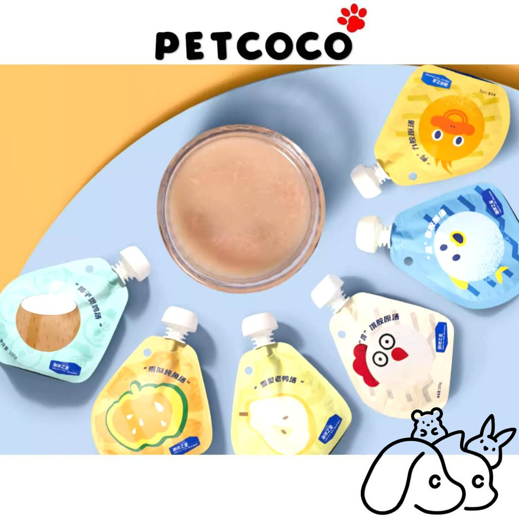 PetCoCo 🐾 Ocean Star Pet Collagen Soup Dog Cat Snacks 100g | 海洋之星宠物零食胶原汤100g猫零食狗零食猫湿粮包猫粮伴侣