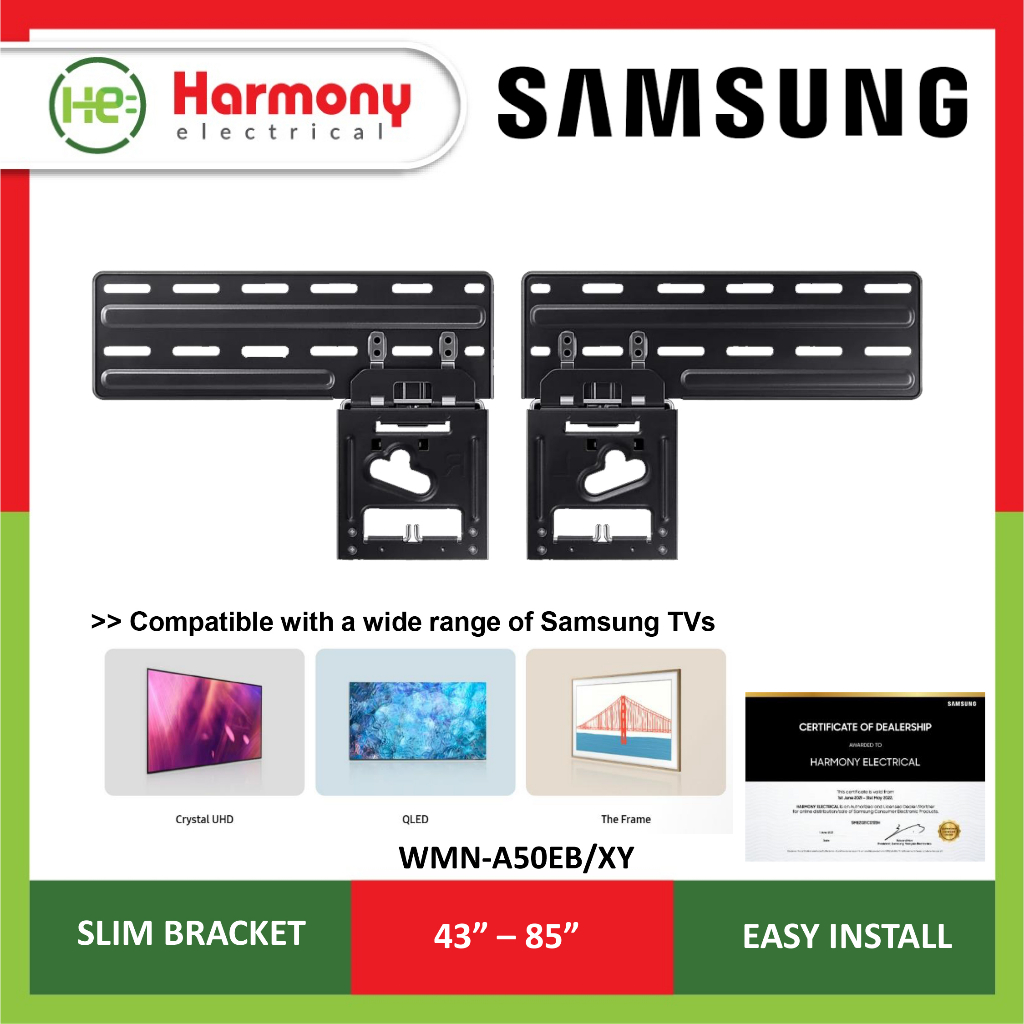 ตัวยึดติดผนัง Samsung WMN-A50EB/XY ( 43 นิ้ว - 85 นิ้ว ) สําหรับ Samsung Q Series, Crystal UHD Smart TV