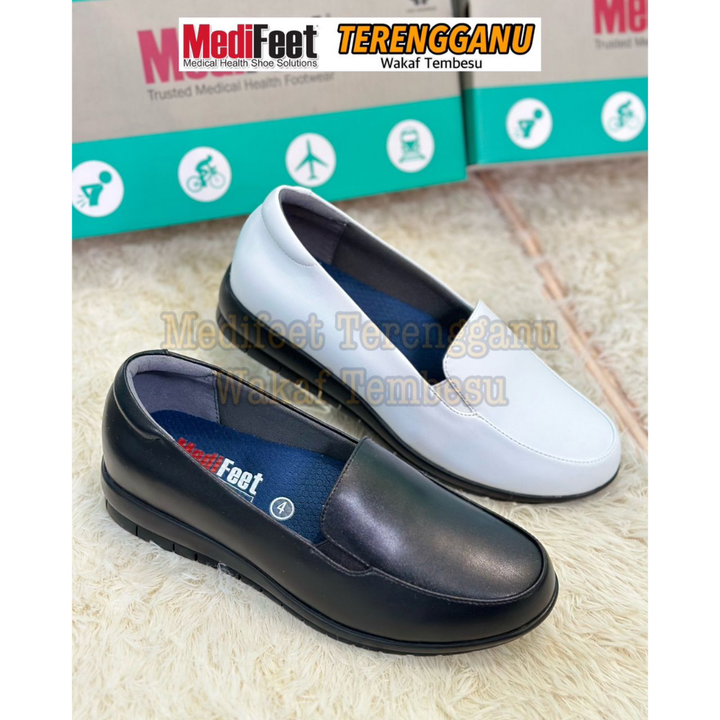 MEDIFEET MW038 WOMEN WALKABOUT UNIFORM NURSE SHOES MEDICAL HEALTH SHOES ( 1 INCI )