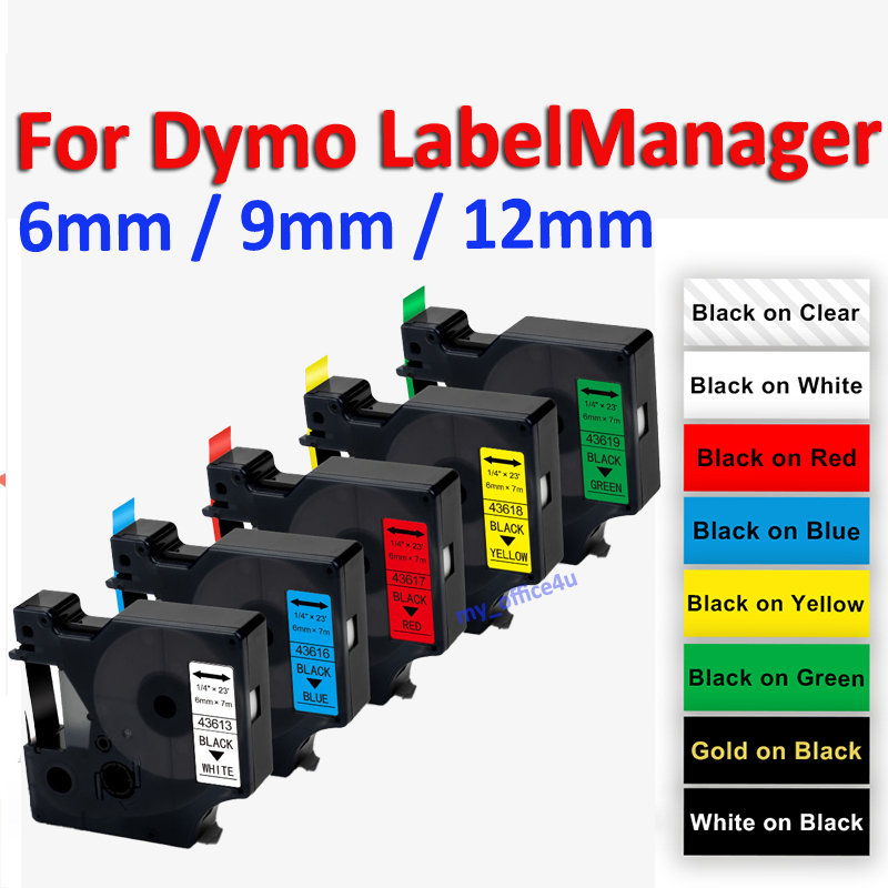 D1 เทปฉลากใช้งานร่วมกับ Dymo 45013 40913 43613 เทปเติมฉลากสําหรับ Dymo D1 LabelManager 160 280 210D 