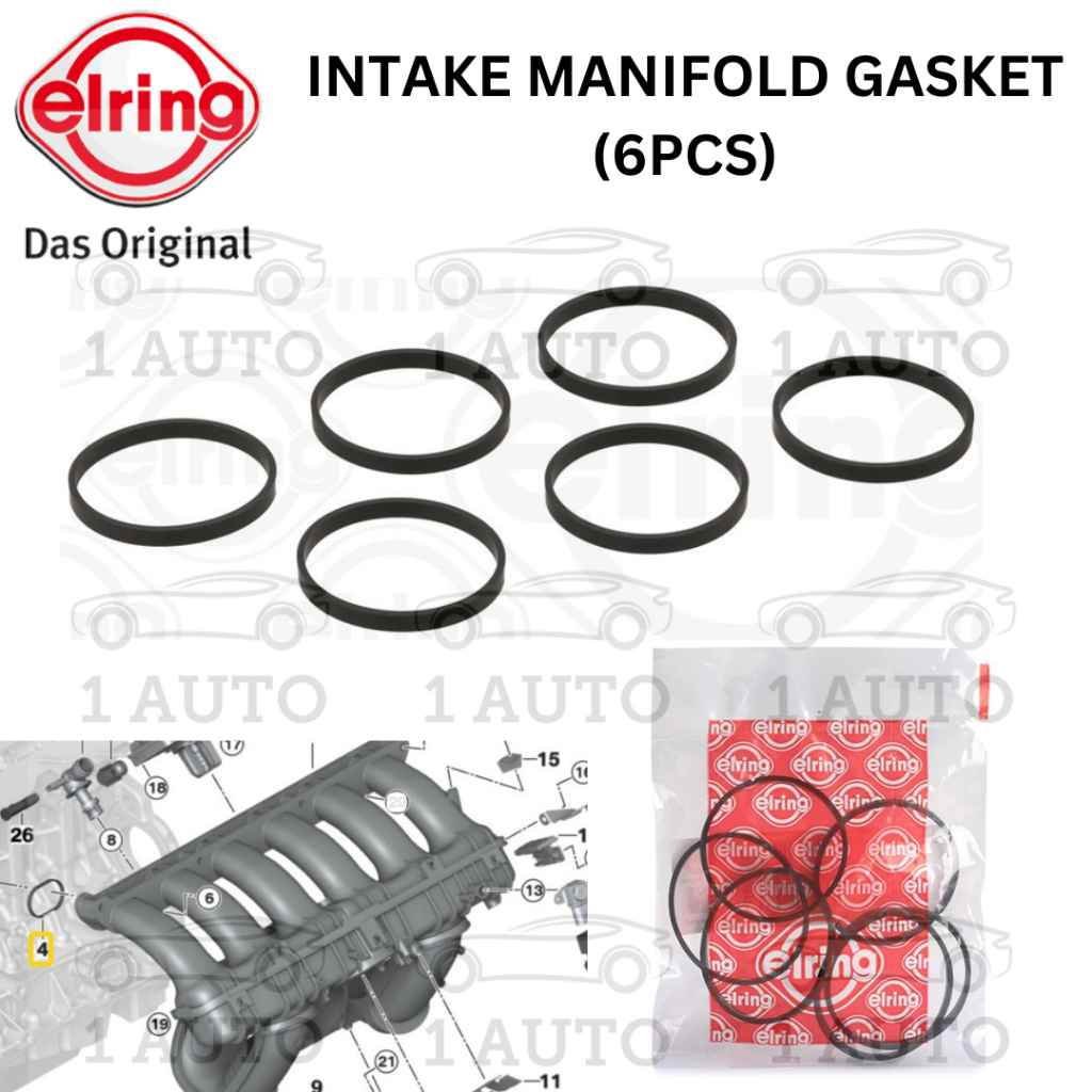 ELRING GERMANY INTAKE MANIFOLD GASKET (6PCS) BMW E90 E60 F10 F07 E63 E64 E65 E66 F01 F02 E70 E71 F15