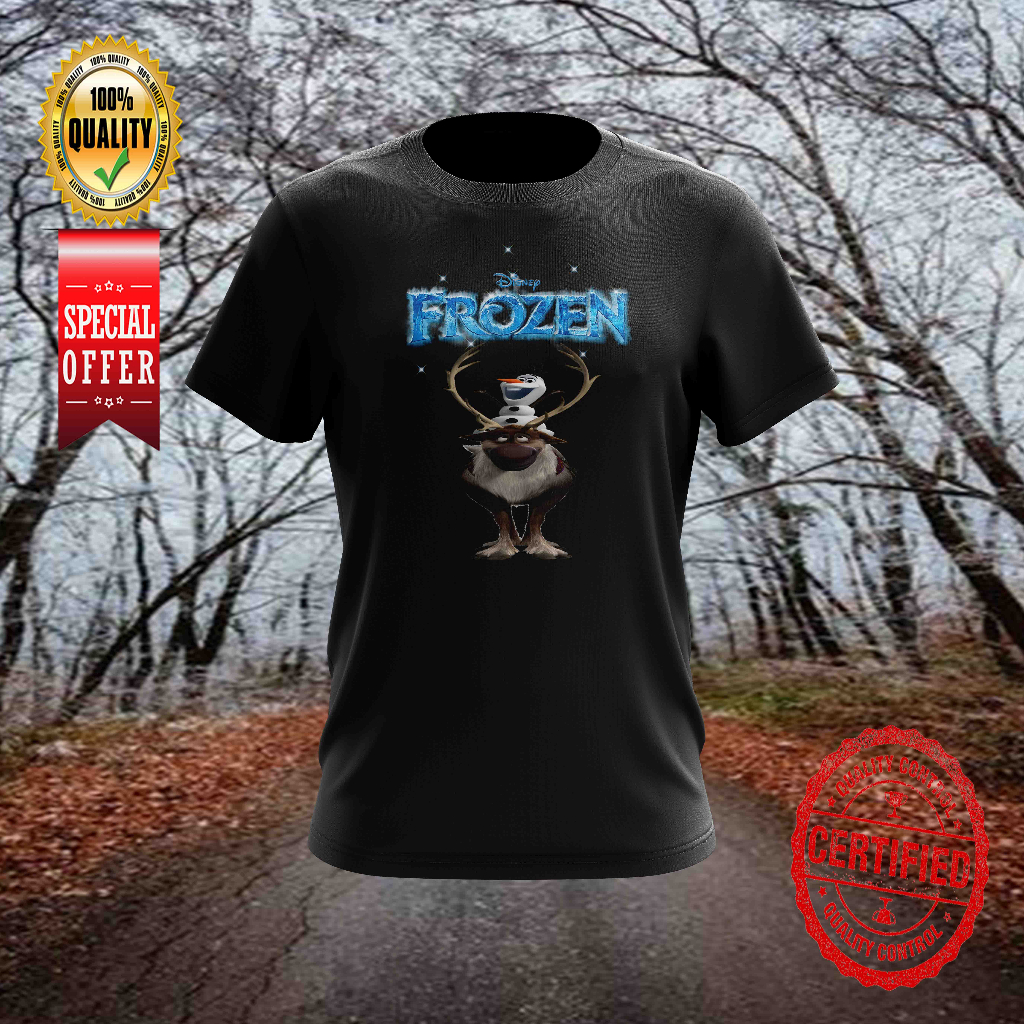 FROZEN CHARACTER OLAF และ SVEN TSHIRT DESIGN 4 TSHIRT คอกลมสําหรับทั้งหมด