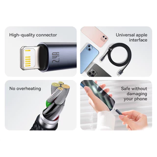 Baseus Minimalist Series สายชาร์จเร็ว USB 2.4A ถ่ายโอนข้อมูลความเร็วสูง แบบถัก ยาว 1.2 ม. สำหรับสมาร์ทโฟนและแท็บเล็ต