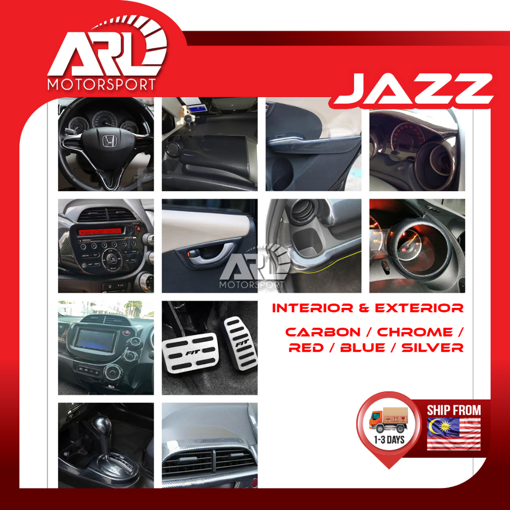Honda Jazz Fit GE GE8 GG 2nd ภายในภายนอก Chrome Carbon สีแดงเงิน Blue Fiber Design สําหรับ Jazz (200