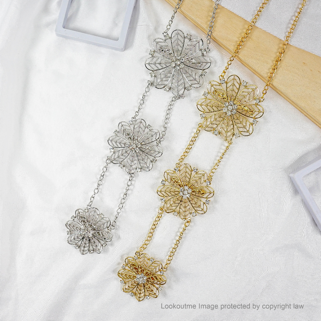 เข็มกลัด Pin Doh Kebaya Dress Luxury Chain เข็มกลัด Nyonya Gold สร้อยคอเงิน Muslimah แฟชั่น ราคา ถูกที่สุด ดีลบีเคเค แกลเลอรีภาพที่ 6