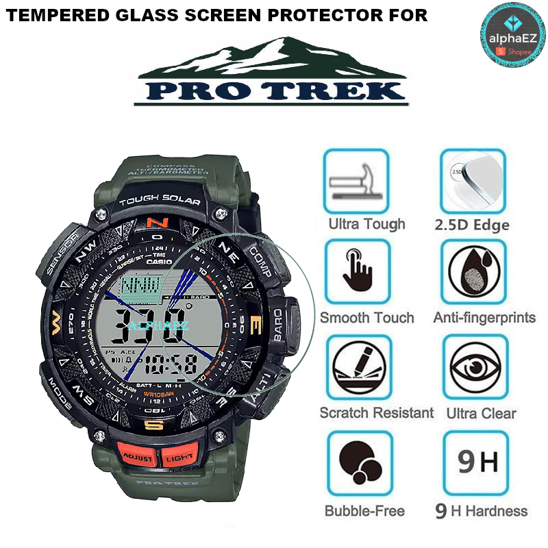 Casio PROTREK PRG-240-3 9H ฟิล์มกระจกนิรภัยกันรอยหน้าจอนาฬิกาข้อมือ PRO TREK PRG240