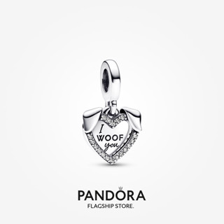 Pandora จี้รูปหัวใจและสุนัข แบบห้อยคู่ ของขวัญวันหยุด สําหรับผู้หญิง p804