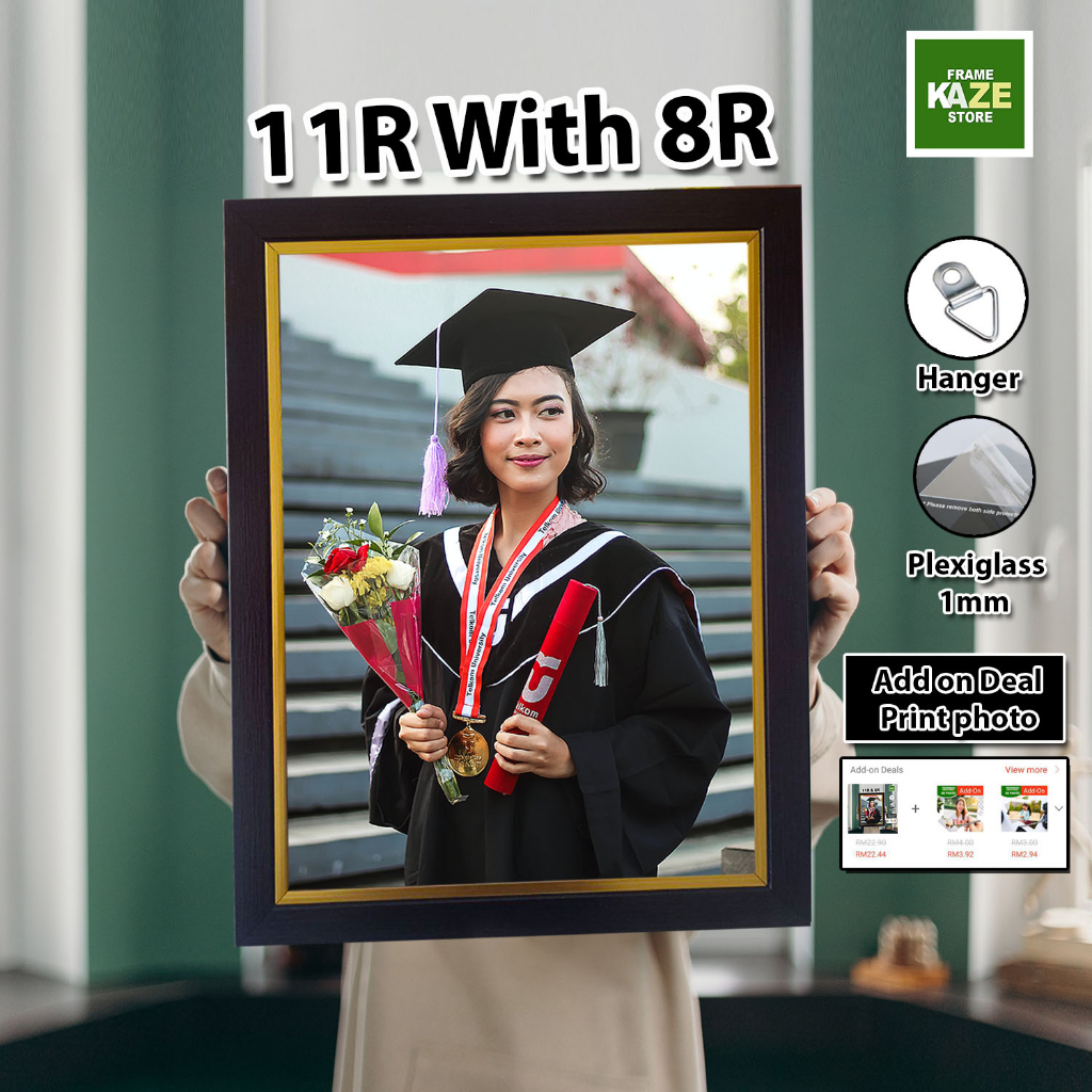 University Konvo Frame 11x14 & 8x10 Photo Frame l Plexiglass 1mm l Graduation