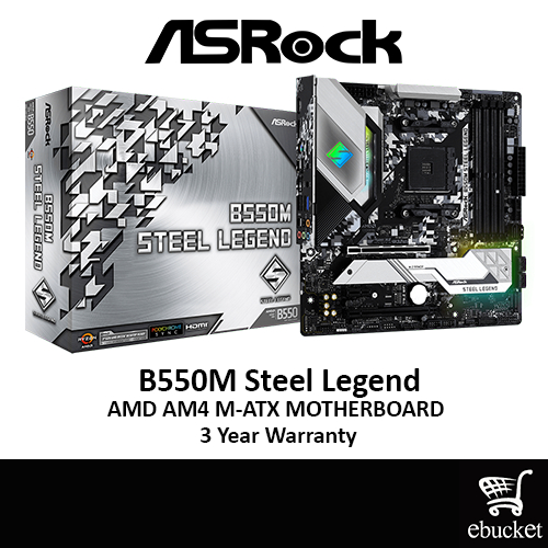 ASROCK B550M STEEL LEGEND ซ็อกเก็ต AMD AM4 M-ATX MOTHERBOARD COMBO