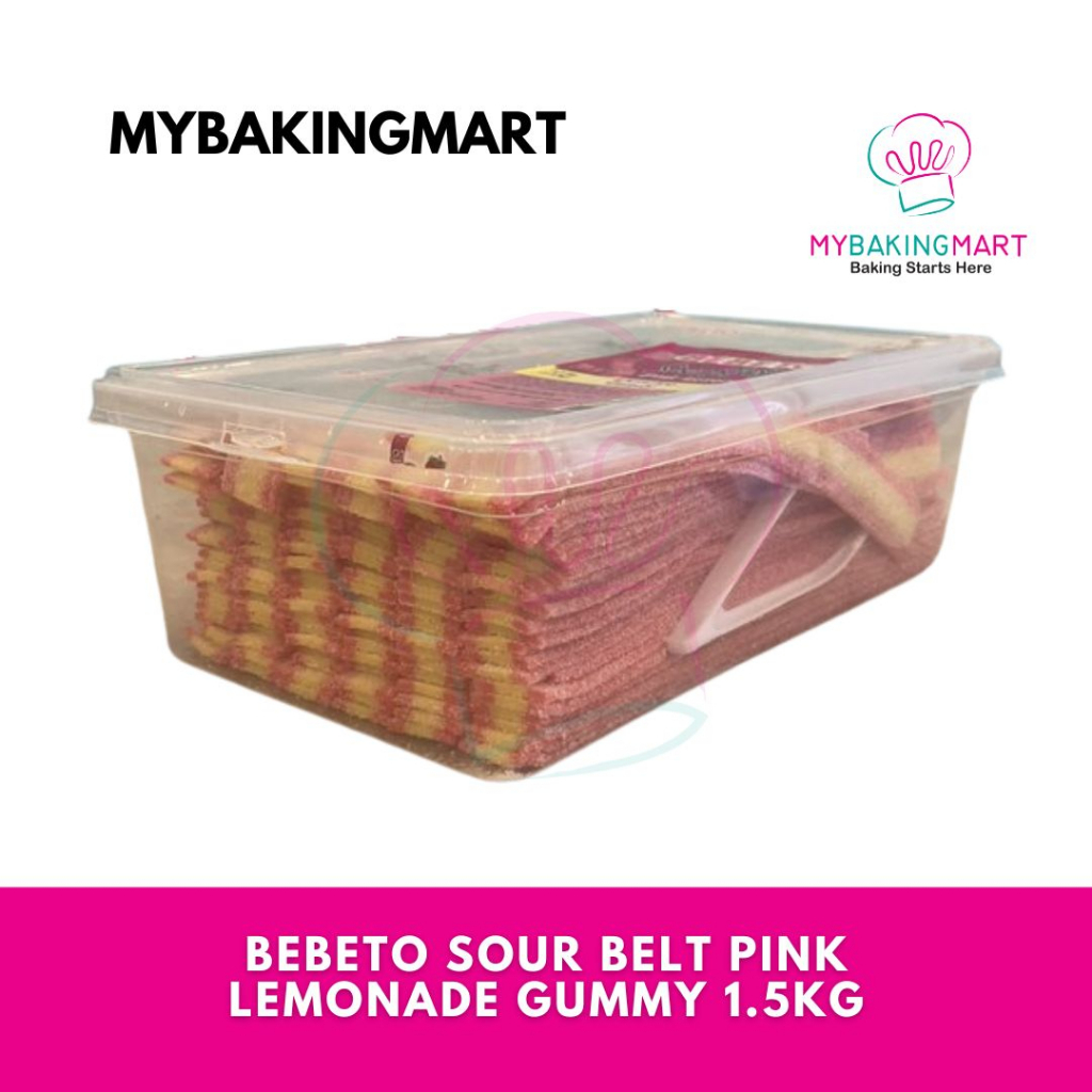 มายบากิงมาร์ท | Bebeto Pink Lemonade Sour Belt Candy Gummy 1.5กก