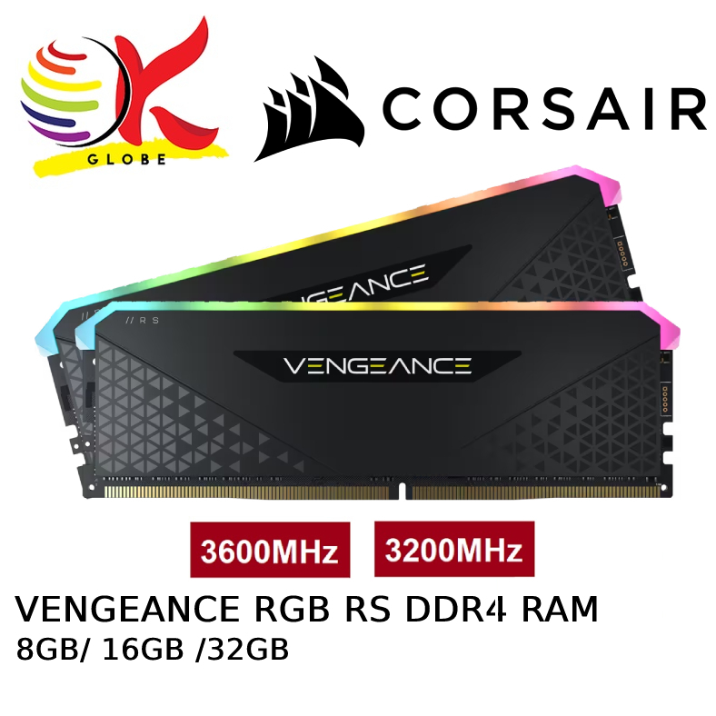 Corsair DESKTOP VENGEANCE RGB RS DDR4 หน่วยความจํา RGB แรมเกมมิ่งพีซี ( 8GB / 16GB / 32GB ) (3200MHZ / 3600MHZ )