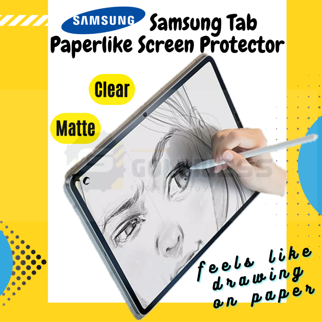 Samsung Tab ป้องกันหน้าจอกระดาษเช่นฟิล์มป้องกันหน้าจอ S7 FE Samsung Tab S6 Lite Samsung Tab S8 Samsu