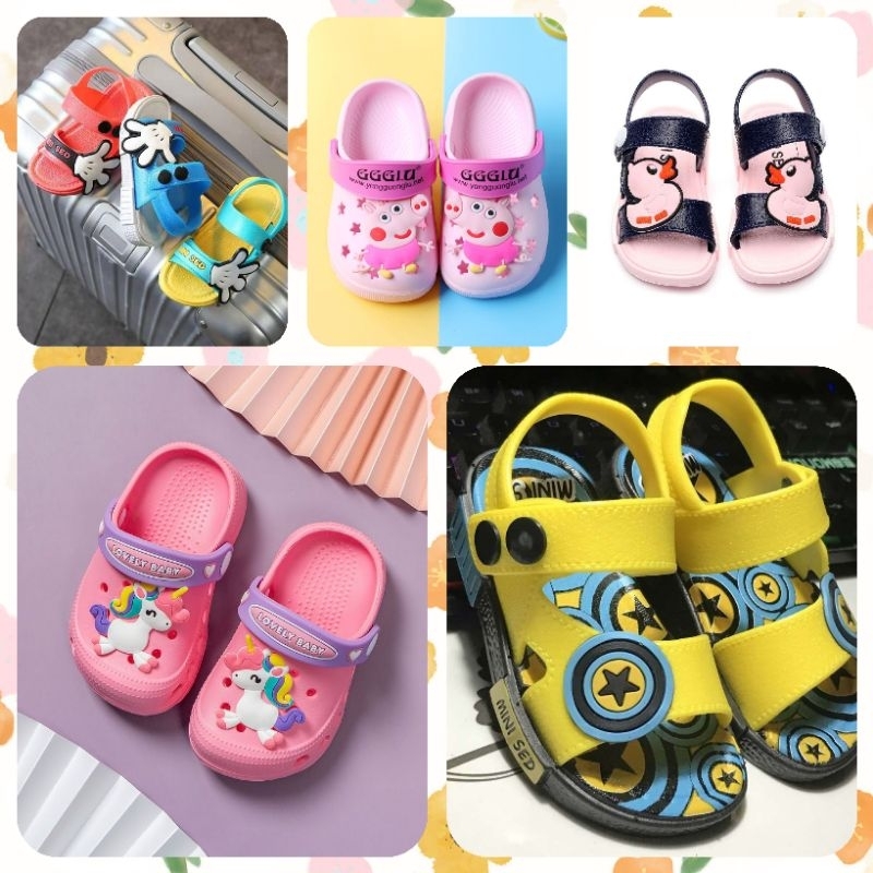 Kids Unisex Sandal Shoes Children Slipper Mickey sandal Shoes for kids Kasut budak