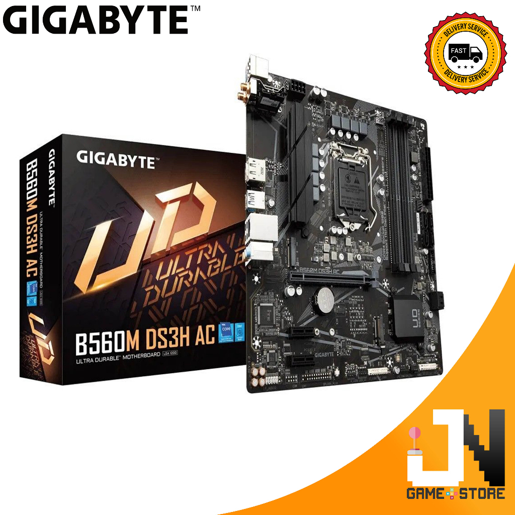 GIGABYTE B560M DS3H AC LGA1200 เมนบอร์ดที่ทนทานเป็นพิเศษพร้อม WIFI