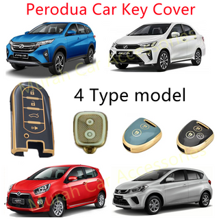 เคสกุญแจรีโมทรถยนต์ TPU แบบสะท้อนแสง สีโครเมี่ยม สําหรับ Perodua MYVI BEZZA AXIA ARUZ VIVA ALZA จํานวน 1 ชิ้น