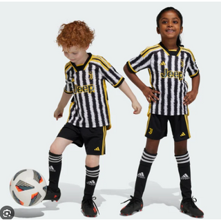 เสื้อกีฬาแขนสั้น ลายทีม JUVE Home Kit 23 24 Jersi Budak สําหรับเด็ก