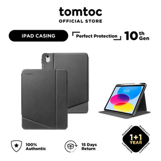 Tomtoc เคส iPad แนวตั้ง 10.9 นิ้ว พร้อมช่องใส่ดินสอ สําหรับ iPad 10th Gen 2022