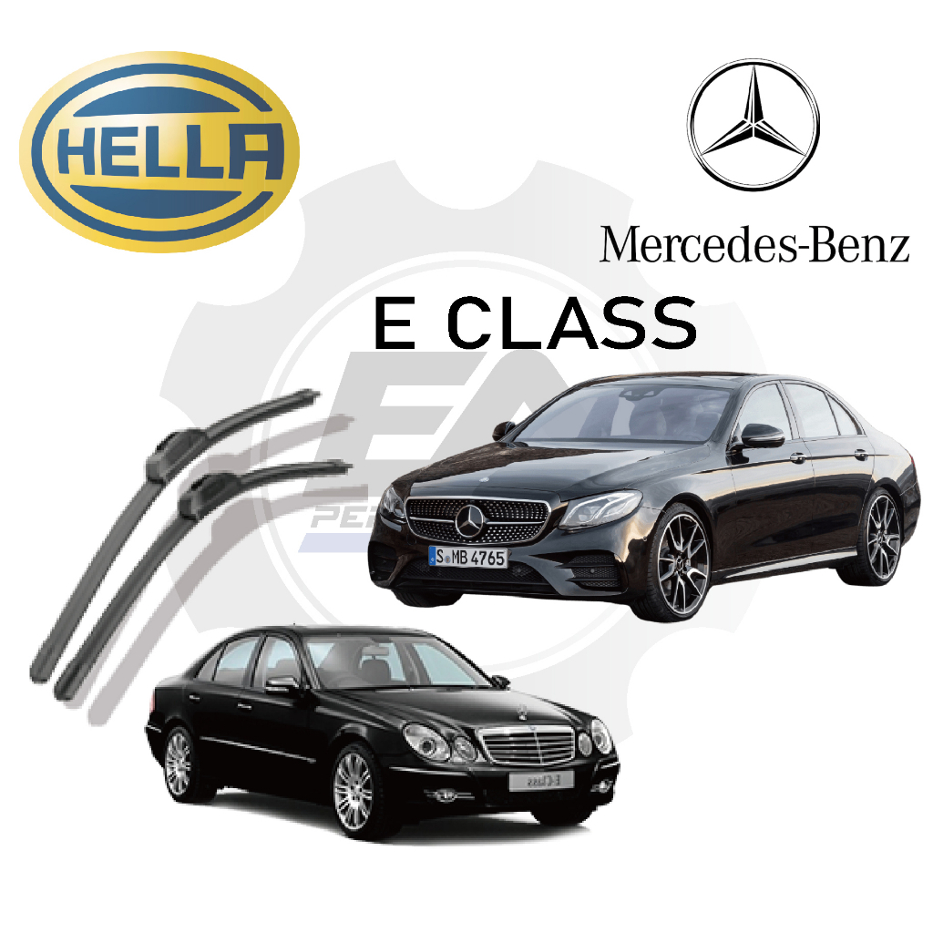 MERCEDES E CLASS W211(03-09) / W212(09-16) / W213(17-22) WINDSCREEN WIPER BLADE SET HELLA CLEANTECH