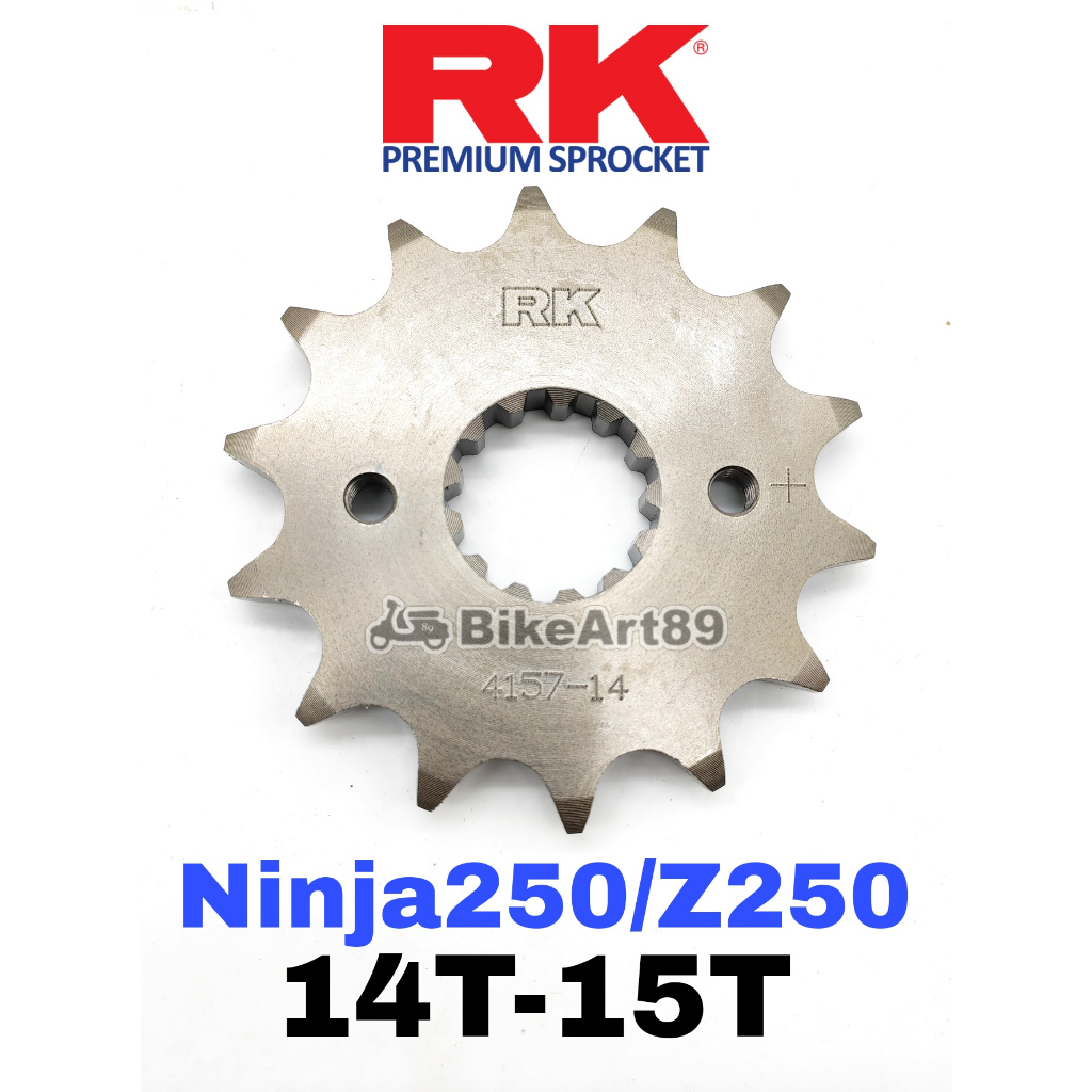 RK สเตอร์หน้า 520 Ninja 250 14T / 15T เฟืองพรีเมี่ยม Ninja250SL Z250SL RK 520 RK520 Depan Kawasaki N