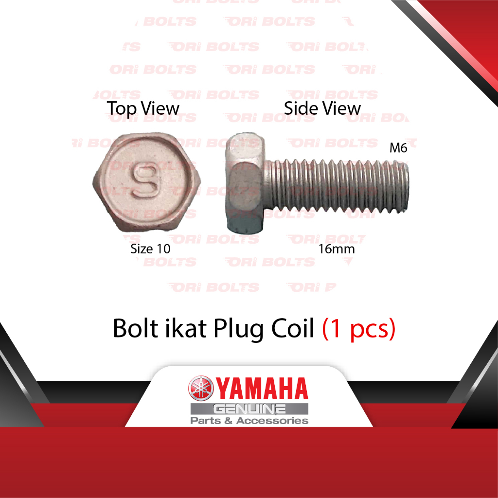 97095-06016 Yamaha Y16ZR Y16 Y15ZR Y15 135LC V2 V3 V4 V5 V6 V7 Bolt Ikat Plug Coil Kepala ขนาด 10
