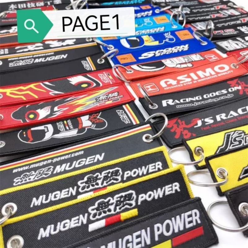 GOT 11% VOUCHER JDM KEYCHAIN MUGENSPOON,MITSUBISHIART,HONDA ,TEIN,RECARO,BRIDE,JSRACING,SUBARU STI