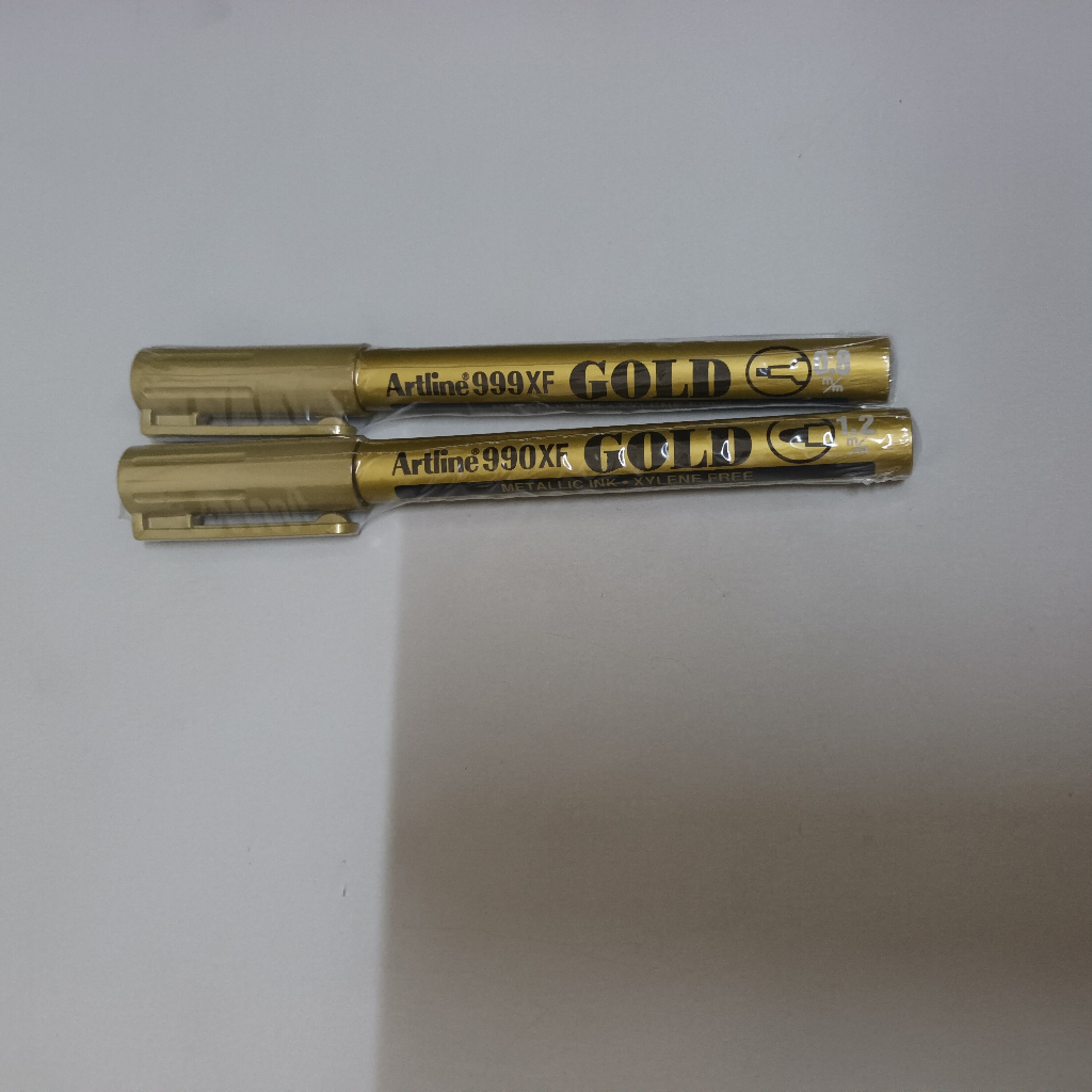 Artline Metallic Permanent Marker Gold 990XF 1.2mm / 999XF 0.8mm