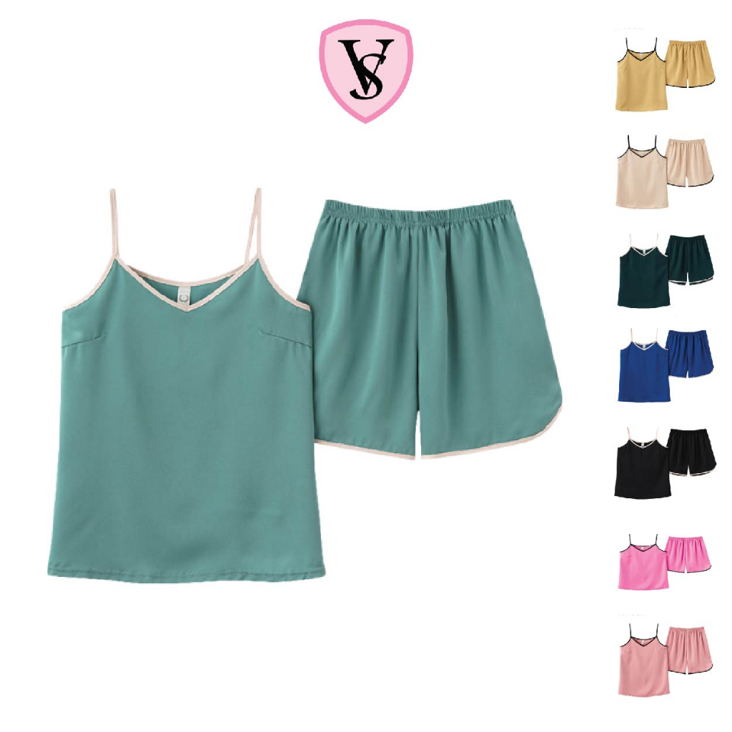 VS Women ชุดนอน pijamas top & Pants ครบชุด LSL512