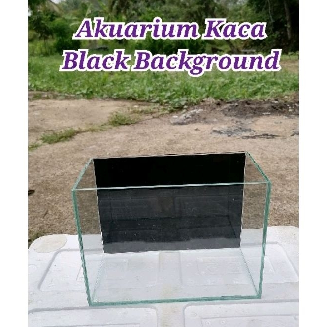 BG - 10x4.5x7 inci saiz Akuarium kaca พื้นหลังสีดํา