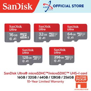 Sandisk ULTRA A1 Class 10 MICROSD การ์ดหน่วยความจํา สําหรับสมาร์ทโฟน แท็บเล็ต (SDQSUAR) (16GB 32GB 64GB 128GB 256GB)