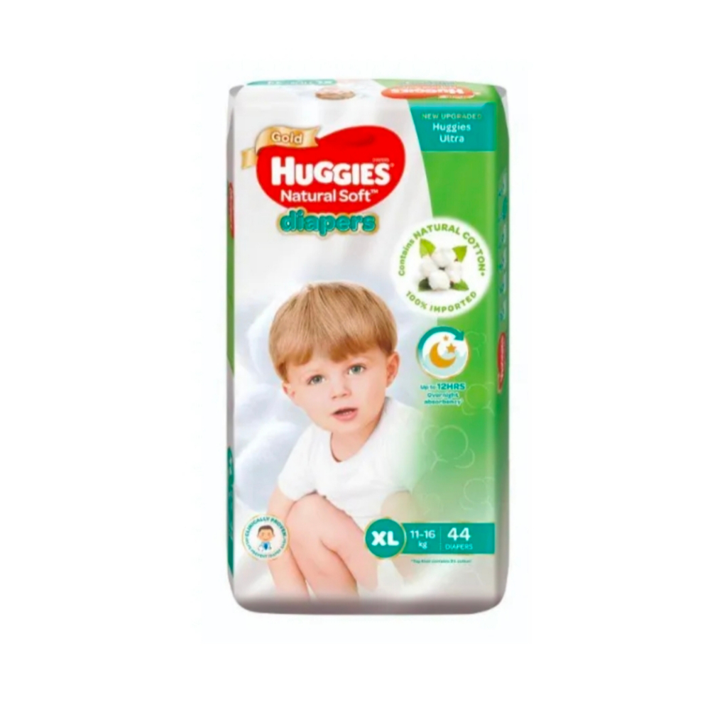 Huggies Diaper Natural Soft Tape XL 44 ชิ้น