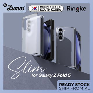 RINGKE [พร้อมส่ง] เคสโทรศัพท์มือถือแบบใส ผิวด้าน บางมาก สีดํา สําหรับ Samsung Galaxy Z Fold 5 SLIM