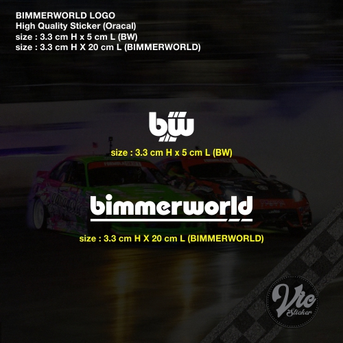 สติ๊กเกอร์ BIMMER WORLD & BW / รูปลอก (สติ๊กเกอร์คุณภาพสูง)