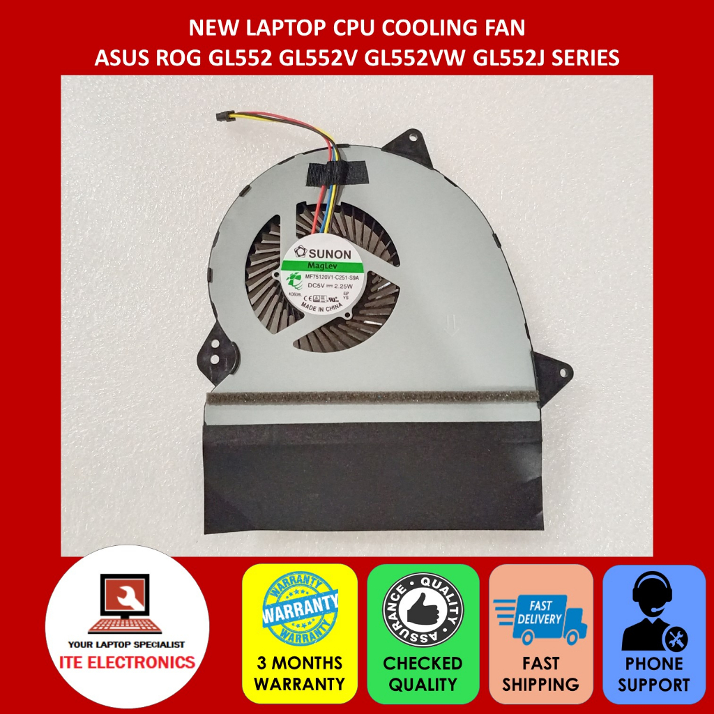 ใหม่ ASUS ROG GL552 GL552V GL552VW GL552J SERIES แล็ปท็อป CPU COOLING FAN