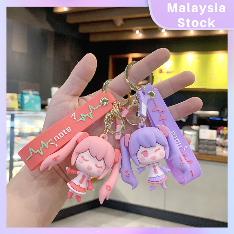 น่ารัก Kawaii Hatsune Miku อะนิเมะรูปพวงกุญแจจี้ KeyBuckle Hatsune Miku อะนิเมะรุ่นพวงกุญแจ
