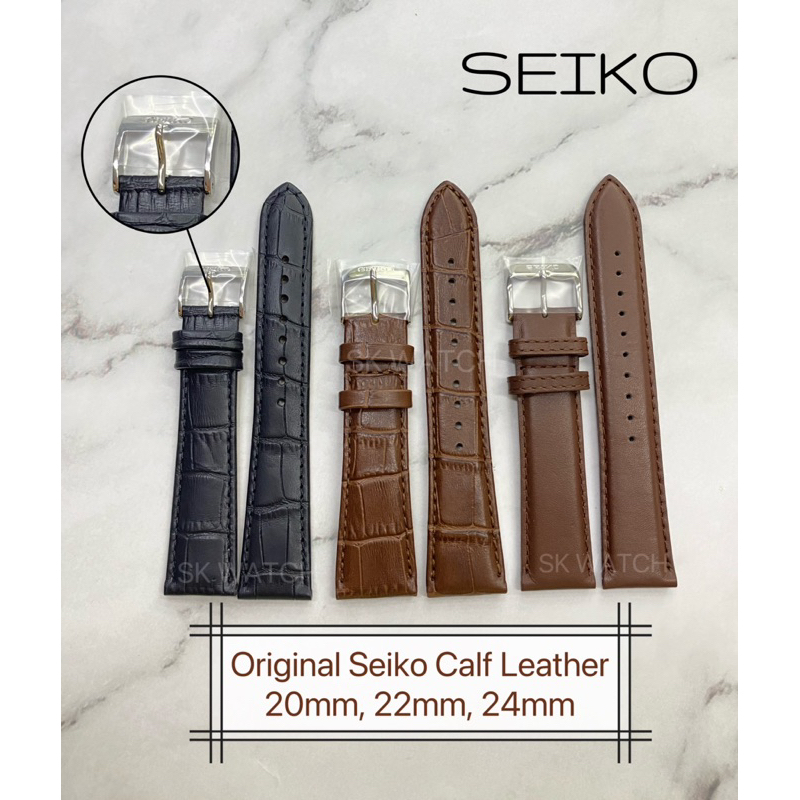 Seiko Calf Watch Leather Strap / 20mm 22mm 24mm