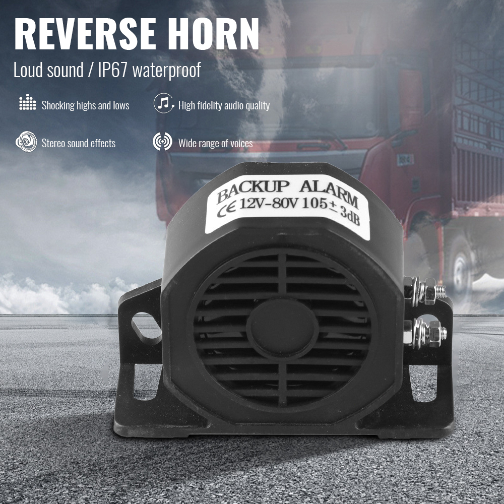 ความปลอดภัยย้อนกลับ Lorry Siren Alarm 60V สํารอง Buzzer รถ Buzzer กันน้ํา 24V