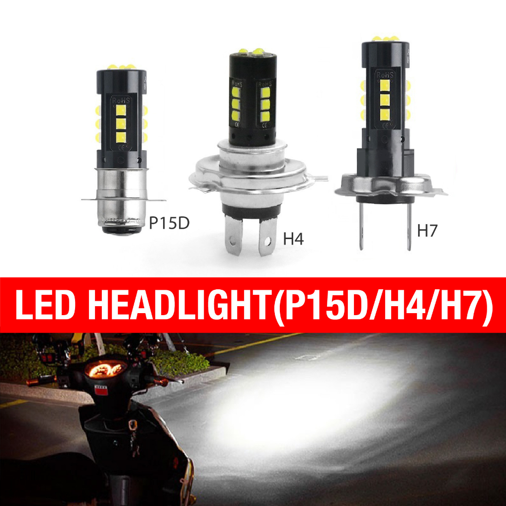 1PC รถจักรยานยนต์ขนาดเล็ก LED ไฟหน้า P15D H4 H7 Hi/Lo Beam 6000K 45W มอเตอร์ไซด์ Universal Honda Yam