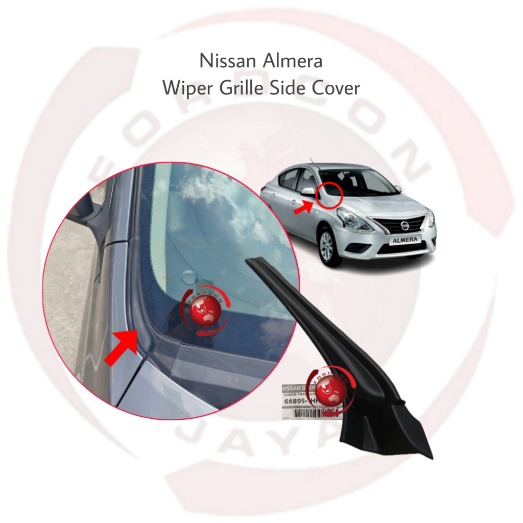 Nissan Almera Wiper Air Grille ด้านข้าง N17L 6684-19HH0C 66895-1HH0C