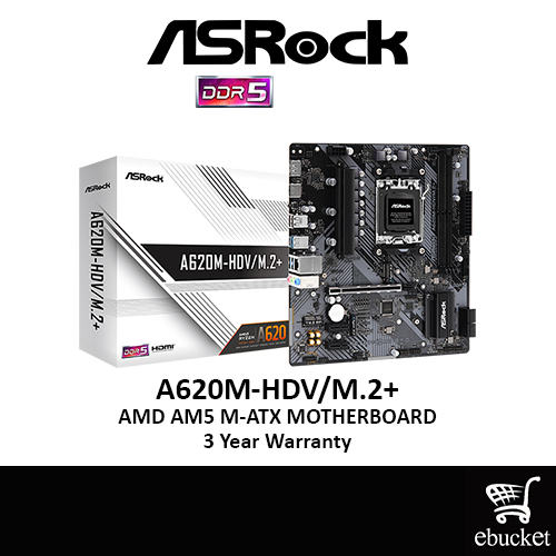 ASROCK A620M-HDV/M.2+ DDR5 AMD AM5 GAMING M-ATX เมนบอร์ด