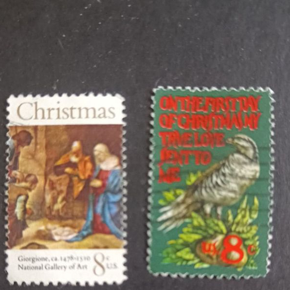 USA15 USA 1971 แสตมป์คริสต์มาส ครบชุด 2v มือสอง