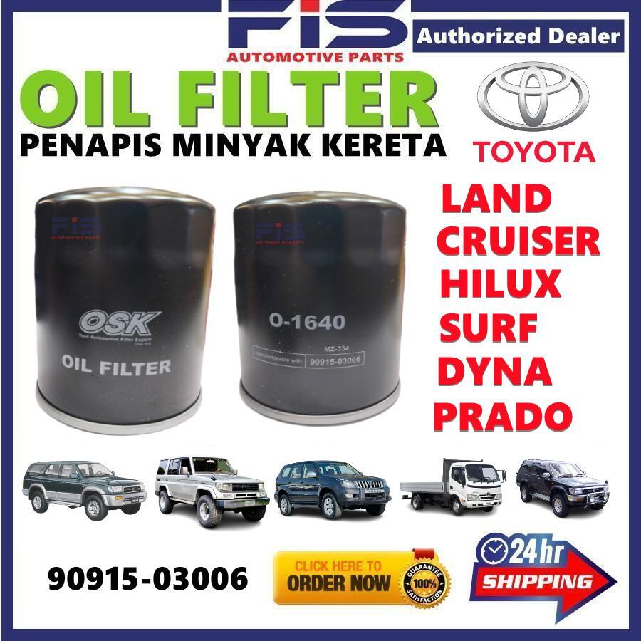 FIS กรองน้ํามันเครื่อง Toyota Land Cruiser Hilux Surf Dyna Prado 90915-03006 90915-30002 O-1640 Pena