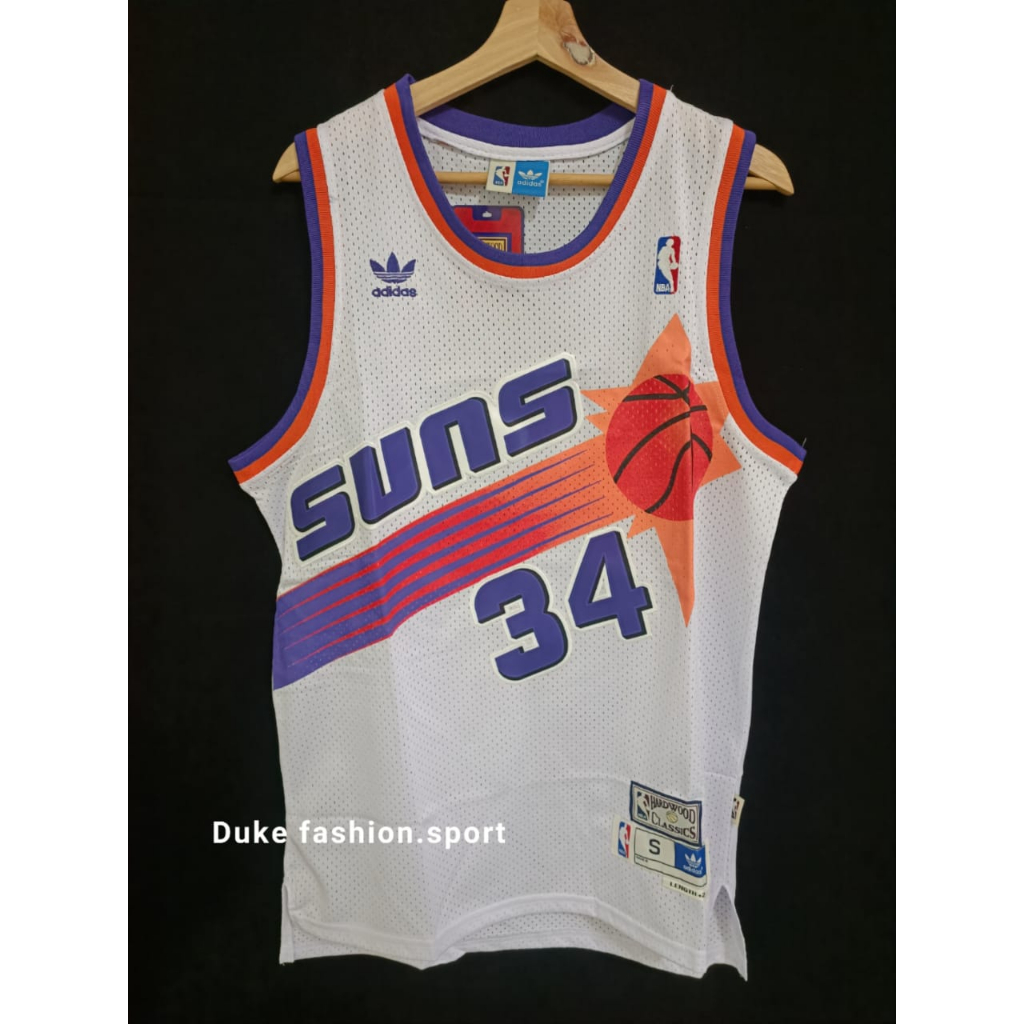 Nba Jersey Phoenix Suns 34 Charles Barkley Jersey Strawball Jersey Baju Bola Keranjang Nba Jersey เสื้อบาสเก็ตบอล Sun Team No. เสื้อ Charles Barkley 34 ตัว