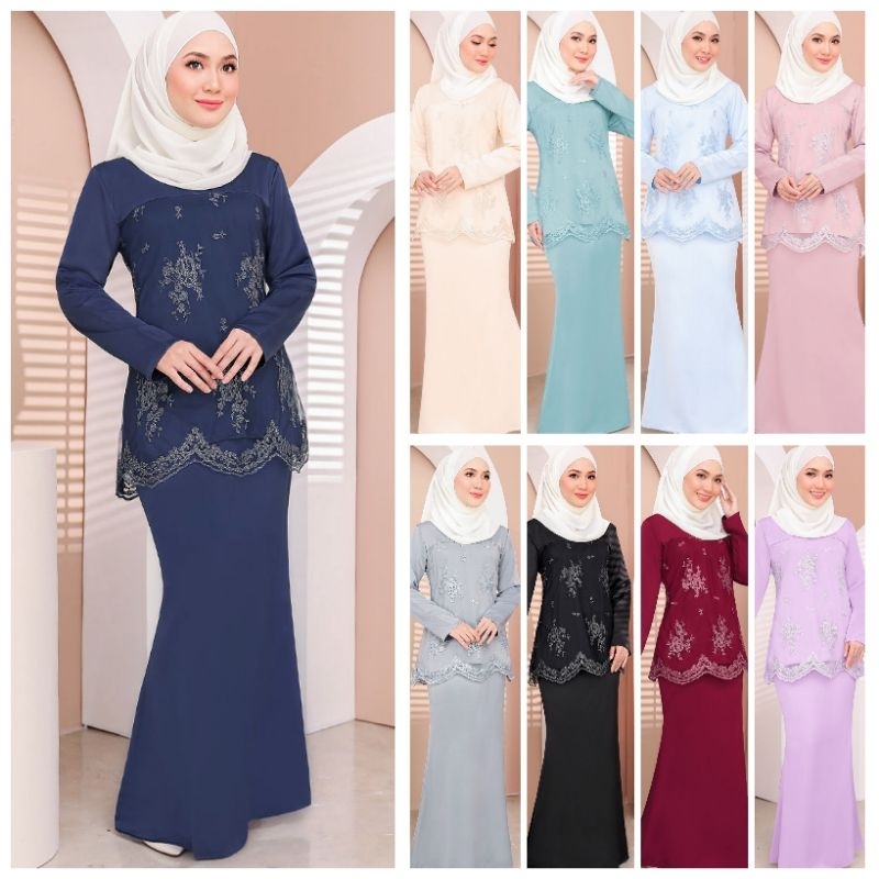 Veera Kurung Lace พิเศษ! 9118 Veera Modern Bracket! ชุดเดรสคุรูงทันสมัย! ขายึดมินิ! ชุดแต่งงาน! เพื่