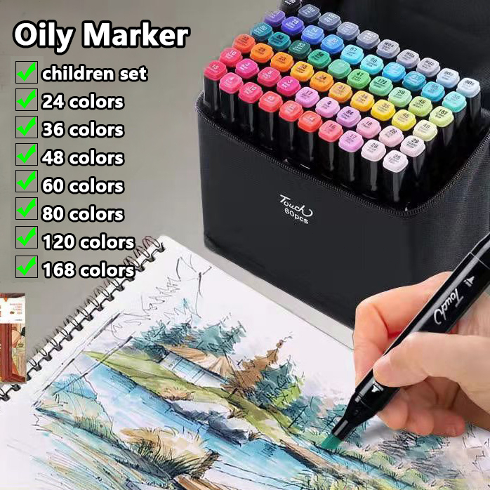 Art Maker Pen Sketch Set Design Double Head Brush Pen Warna For Art School Supplies Permanent Marker